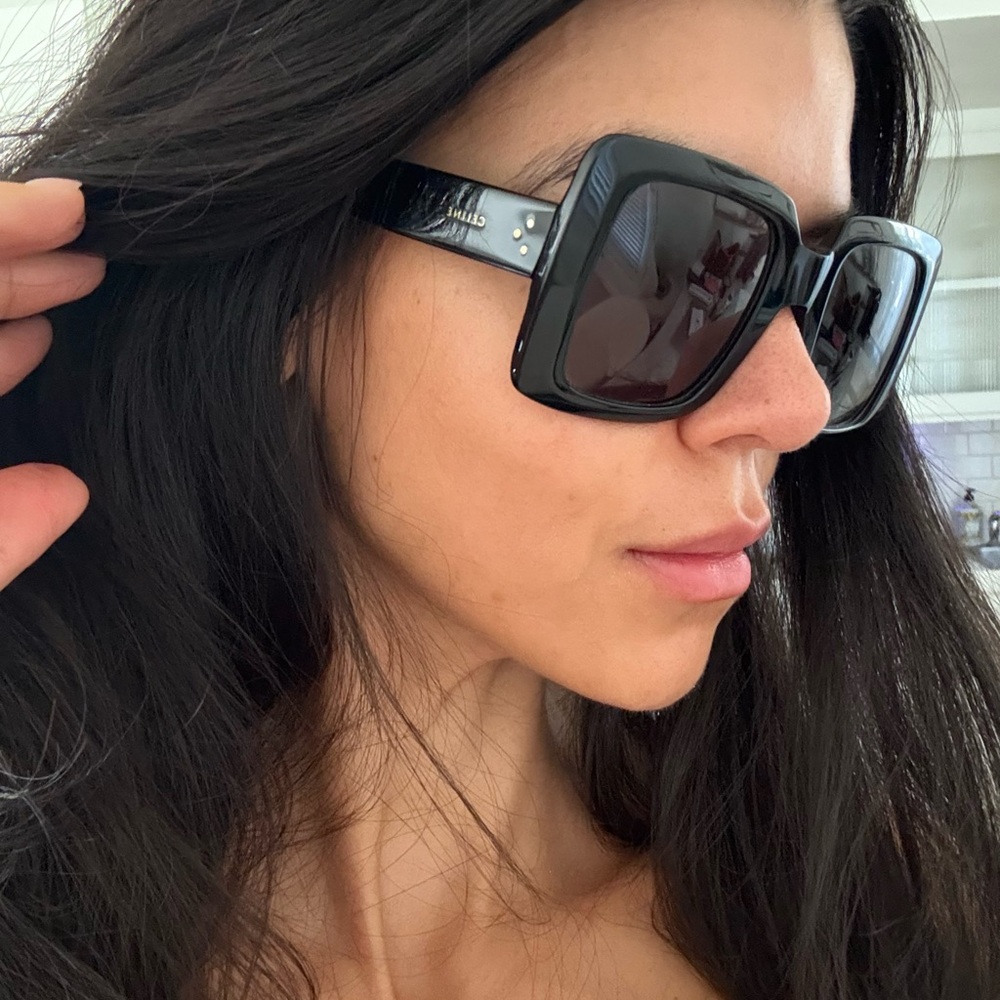 Celine Chic Black Square Oversized Sunglasses - image 2